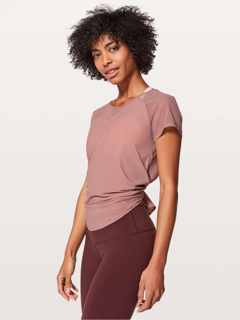 Lululemon Mix & Mesh Short Sleeve Tee in Quicksand